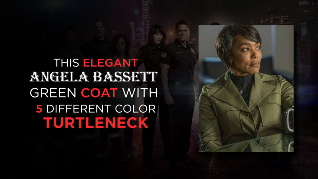 THIS ELEGANT ANGELA BASSETT GREEN COAT WITH 5 DIFFERENT COLOR TURTLENECK