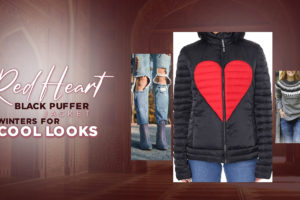 RED HEART BLACK PUFFER JACKET IN WINTERS FOR 7 COOL LOOKS