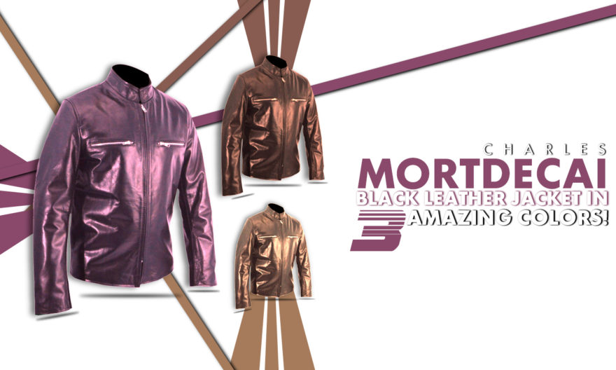 The Charles Mortdecai Black Leather Jacket in 3 amazing colors!