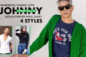TREMENDOUS COMBOS WITH JOHNNY KNOXVILLE JACKASS FOREVER WOOL JACKET, 4 STYLES